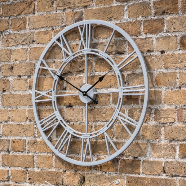 Vistini Outdoor Wall Clock - Grey 